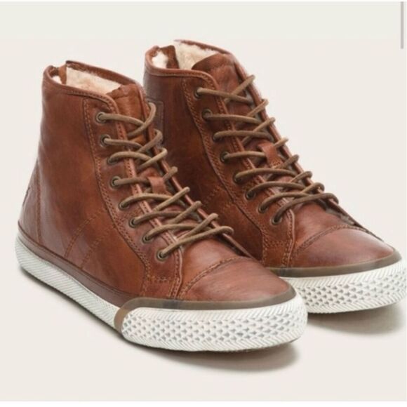 Frye‎ Greene Sheepskin leather High Back Zip booties Sneakers Size 9.5 - Picture 1 of 11